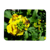 Bee on Yellow Flowers Magnet (Horizontal)