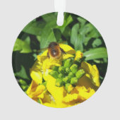 Bee on Yellow Flowers Ornament (Rückseite)