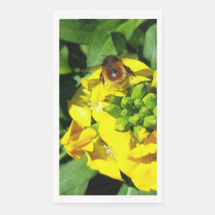 Bee on Yellow Flowers Serviette