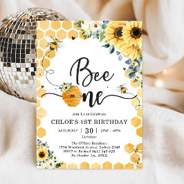Bee One Honey Bee 1st Birthday Invitation Einladung