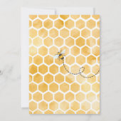 Bee One Honey Bee Floral 1st Birthday Invitation Einladung (Rückseite)