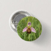 Bee Orchid-Blume Button (Vorne & Hinten)