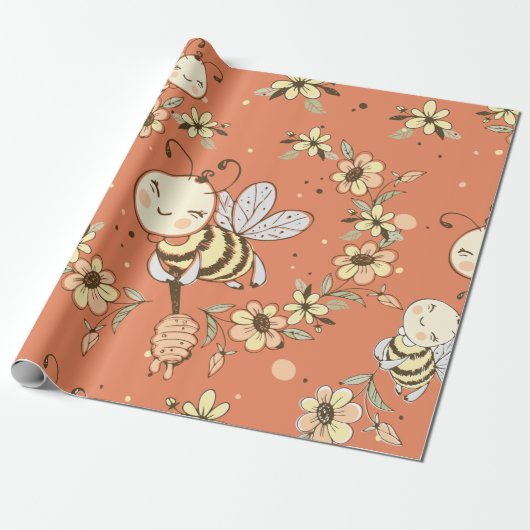 Bee Painting Geschenkpapier (Ungerollt)