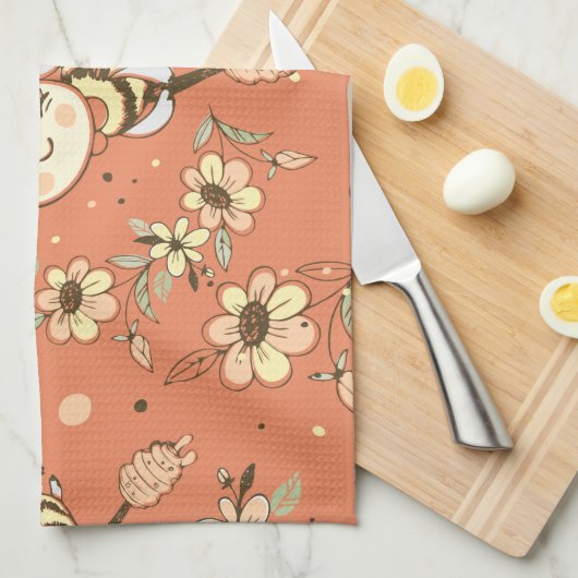 Bee Painting Geschirrtuch (Viertel Falte)