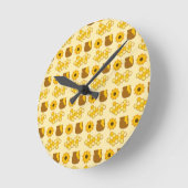 Bee Painting Ideas Runde Wanduhr (Winkel)