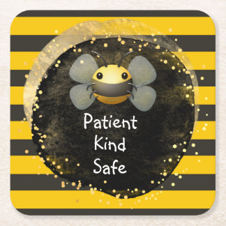 Bee Patient und sicher Rechteckiger Pappuntersetzer