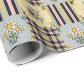 Bee Pattern glänzendes Verpackungspapier Geschenkpapier (Rolleneckpunkt)