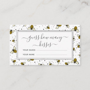 Bee Pattern Guess Wie viele Kisses Bridal Spiel Begleitkarte