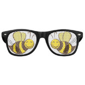 Bee Pattern Print Retro Sonnenbrille (Vorderseite)