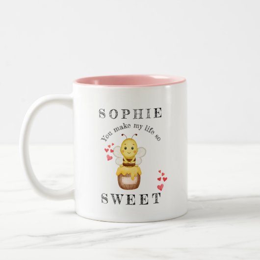 Bee Personalisiert Valentins Tasse (Links)
