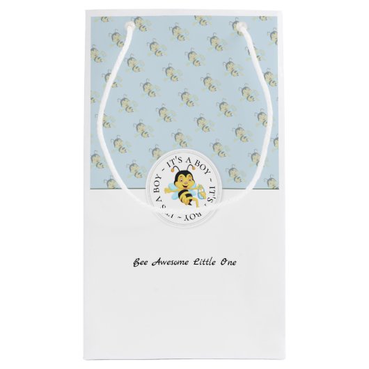 Bee Phantastisch Baby Boy | Personalisiert Monogra Kleine Geschenktüte (Rückseite)