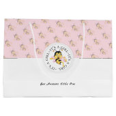 Bee Phantastisch Baby Girl | Personalisiert Monogr Große Geschenktüte (Rückseite)