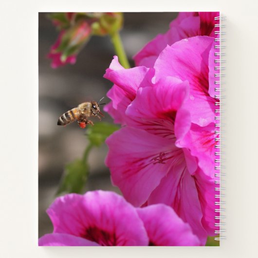 Bee Phantastisch Bee Pollen Pink Blume Monogramm Notizblock (Rückseite)