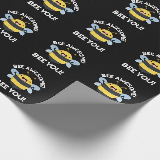 Bee Phantastisch Bee you Positive Insect Pun Dark  Geschenkpapier (Ecke)