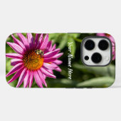 Bee & Pink Coneflower iPhone 16 Pro Case (Rückseite (Horizontal))