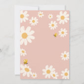 Bee Pink Daisy Retro Mommy to Bee Baby Dusche Einladung (Rückseite)