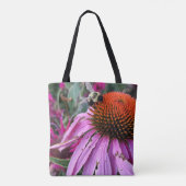 Bee & Pink Flower Tote Tasche (Rückseite)