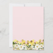 Bee Pink Gold Floral Girl Second Einladung (Rückseite)