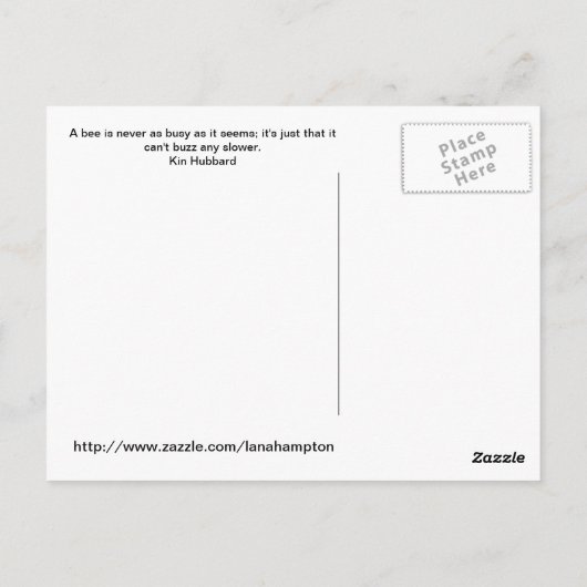 Bee Poscard Postkarte (Rückseite)