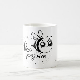 Bee Positive Funny Cartoon Kaffeetasse