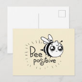 Bee Positive Funny Cartoon Postkarte (Vorne/Hinten)