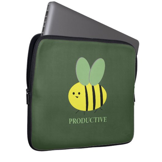 Bee Productive, Green Laptopschutzhülle (Vorne Rechts)