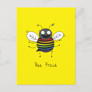 Bee Proud Gay Pride LGBTQ Biene Postkarte