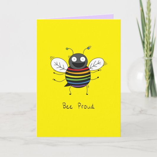 Bee Proud Gay Pride LGBTQ Karte (Vorderseite)