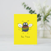 Bee Proud Gay Pride LGBTQ Postkarte (Stehend Vorderseite)