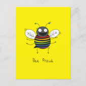 Bee Proud Gay Pride LGBTQ Postkarte (Vorderseite)