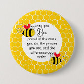 Bee Proud Teacher Bewertung Honigwabe Button (Vorderseite)