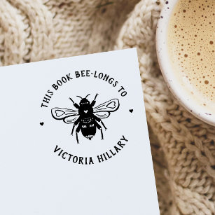 Bee Pun Book Briefmarke Permastempel