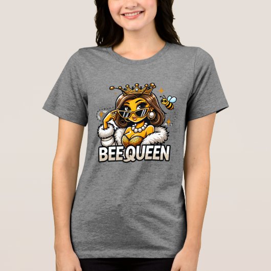 Bee Queen | Britische Kunst Tri-Blend Shirt (Vorderseite)