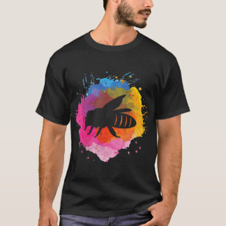 Bee Retro Watercolor Splash Gift T-Shirt
