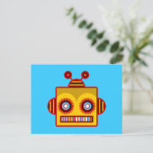 Bee Robot Fun Postcard Postkarte (Stehend Vorderseite)