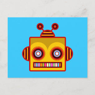 Bee Robot Fun Postcard Postkarte