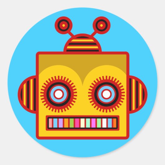 Bee Robot Fun Sticker (Vorderseite)