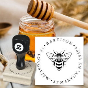 BEE ROUND RÜCKSENDEADRESSE GUMMISTEMPEL