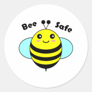 Bee Safe 3 Runder Aufkleber