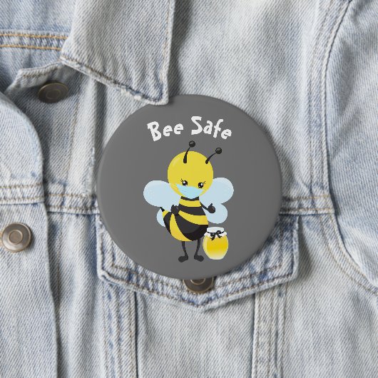 Bee Safe Wear Gesichtsmaske Covid Button (Beispiel)
