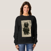 Bee Samurai Ink Art Sumi-e Style Novelty Kawaii Wo Sweatshirt (Vorne ganz)