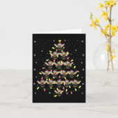 Bee Santa Christmas Tree Lights Ugly Sweater Style Karte (Gelbe Blume)