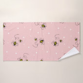 Bee seamless pattern on pastel background. Vintage Badehandtuch (Badehandtuch)