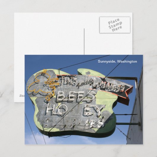 Bee Sign-Sunnyside, Washington Postkarte (Vorne/Hinten)