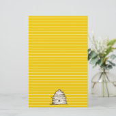 Bee Skep Honey Bee Gelb Linke Briefpapier (Stehend Vorderseite)