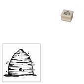Bee Skep Honey Bees Pen and Ink Sketch Gummistempel (Stempel)