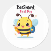 Bee‑Smart Erster Schultag Süße Aufkleber (Vorderseite)