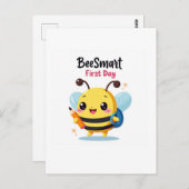 Bee Smart First Day School Postcard Postkarte (Vorne/Hinten)