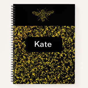 Bee Splattered Paint Notizblock