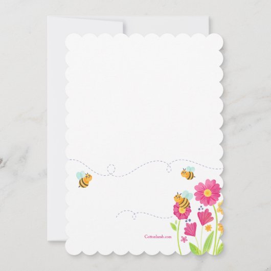 Bee Spring Birthday Party Einladung (Rückseite)